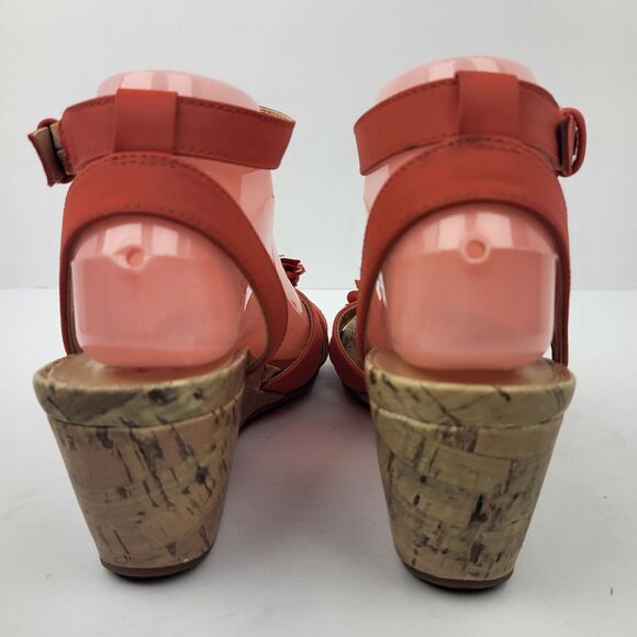 Naturalizer Womens Areda-Flower tangerine Wedge Sandals 8 M - Picture 10 of 12